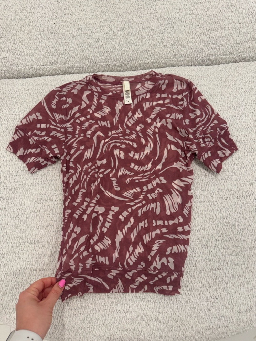 Skims Swirl Patterned Baby Doll Short Sleeve Top